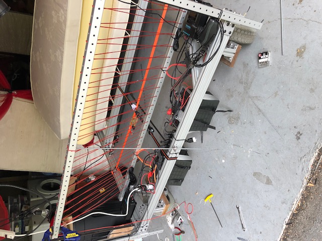 Detail of back of headboard, electronics